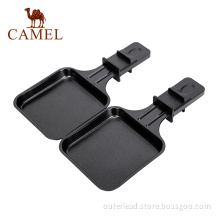 Camel Grill Pan 2 Pcs/pack Barbecue BBQ Pan Home Kitchen Non-stick Frying Pan Outdoor Camping Travel Multi-functional Cookware